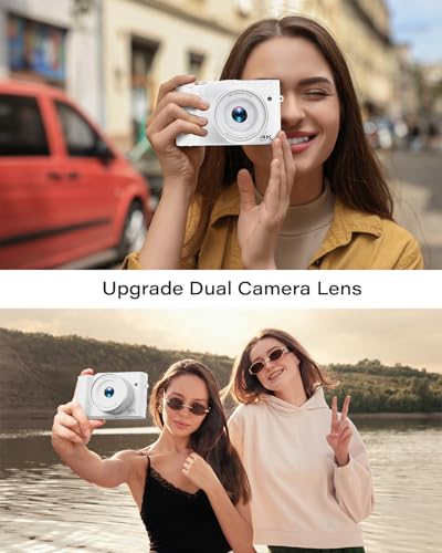 4K Digital Camera for Photography, Dual 64MP Autofocus Vlogging Camera for YouTube