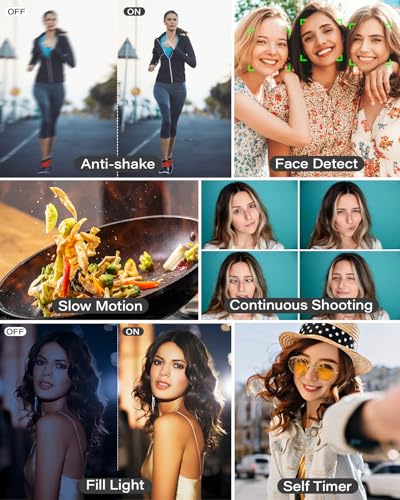 4K Digital Camera for Photography, Dual 64MP Autofocus Vlogging Camera for YouTube
