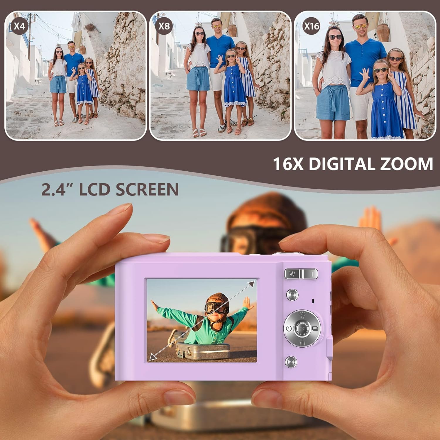 FamBrow Digital Camera, FHD 1080P 36MP Vlogging Camera Portable Mini Camera Compact Camera for Kids